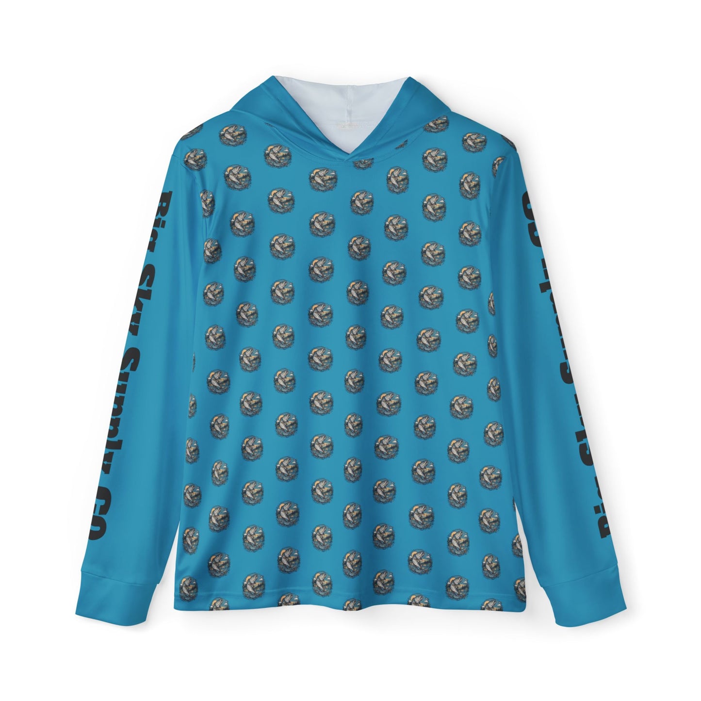 Men's hooded Sun Shirt Blue