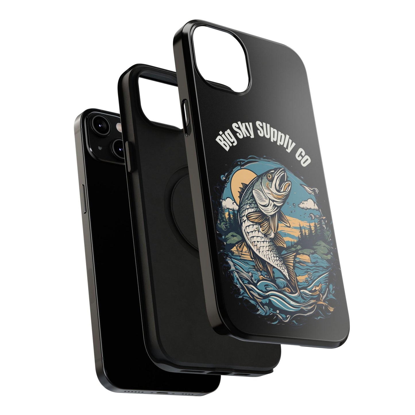Big Sky Supply Co. Trout jumping out of water phone case