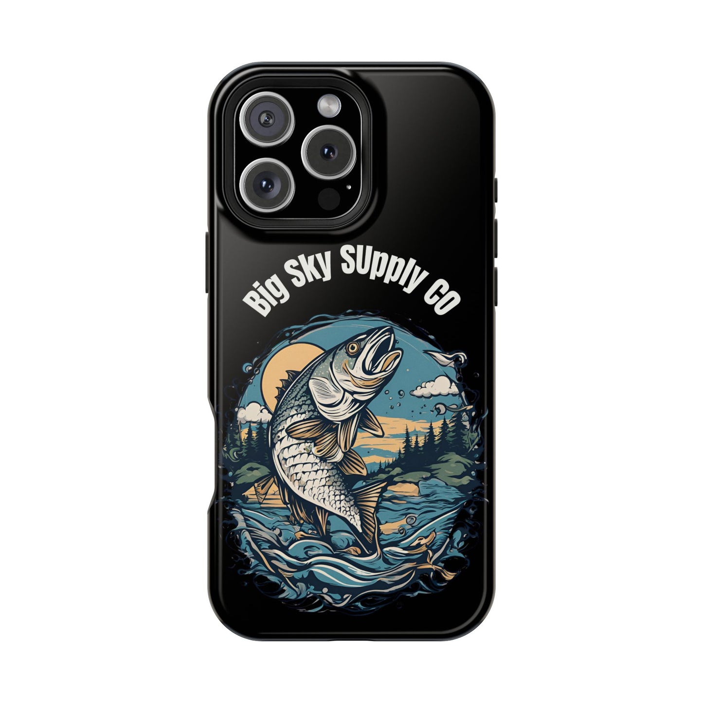 Big Sky Supply Co. Trout jumping out of water phone case