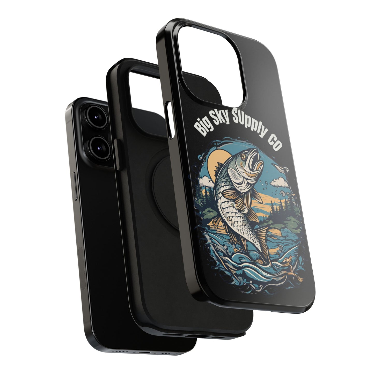 Big Sky Supply Co. Trout jumping out of water phone case
