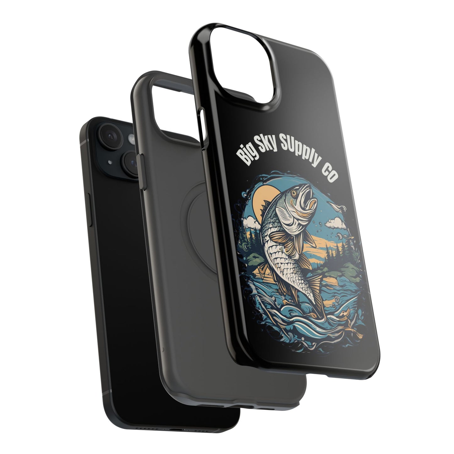 Big Sky Supply Co. Trout jumping out of water phone case