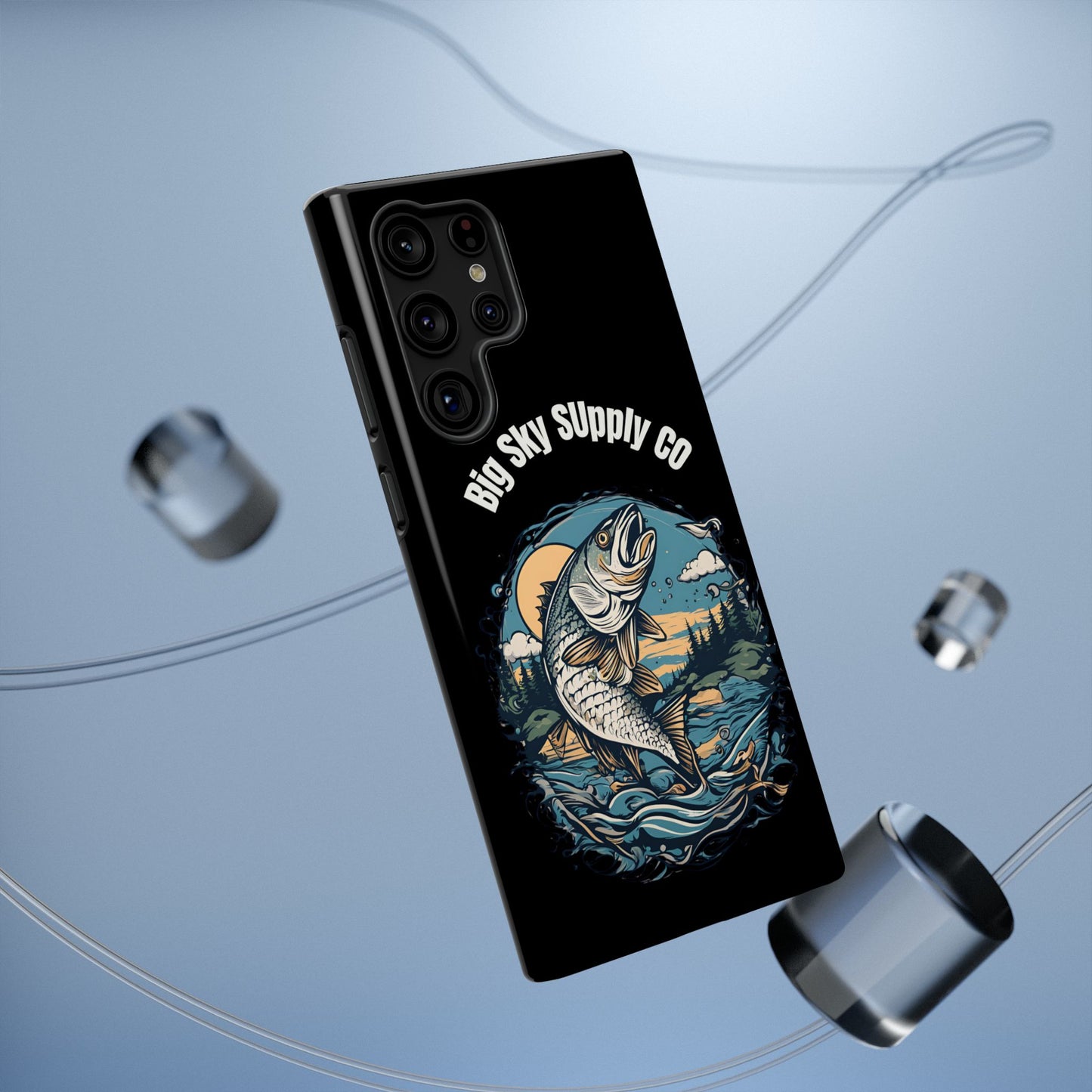 Big Sky Supply Co. Trout jumping out of water phone case