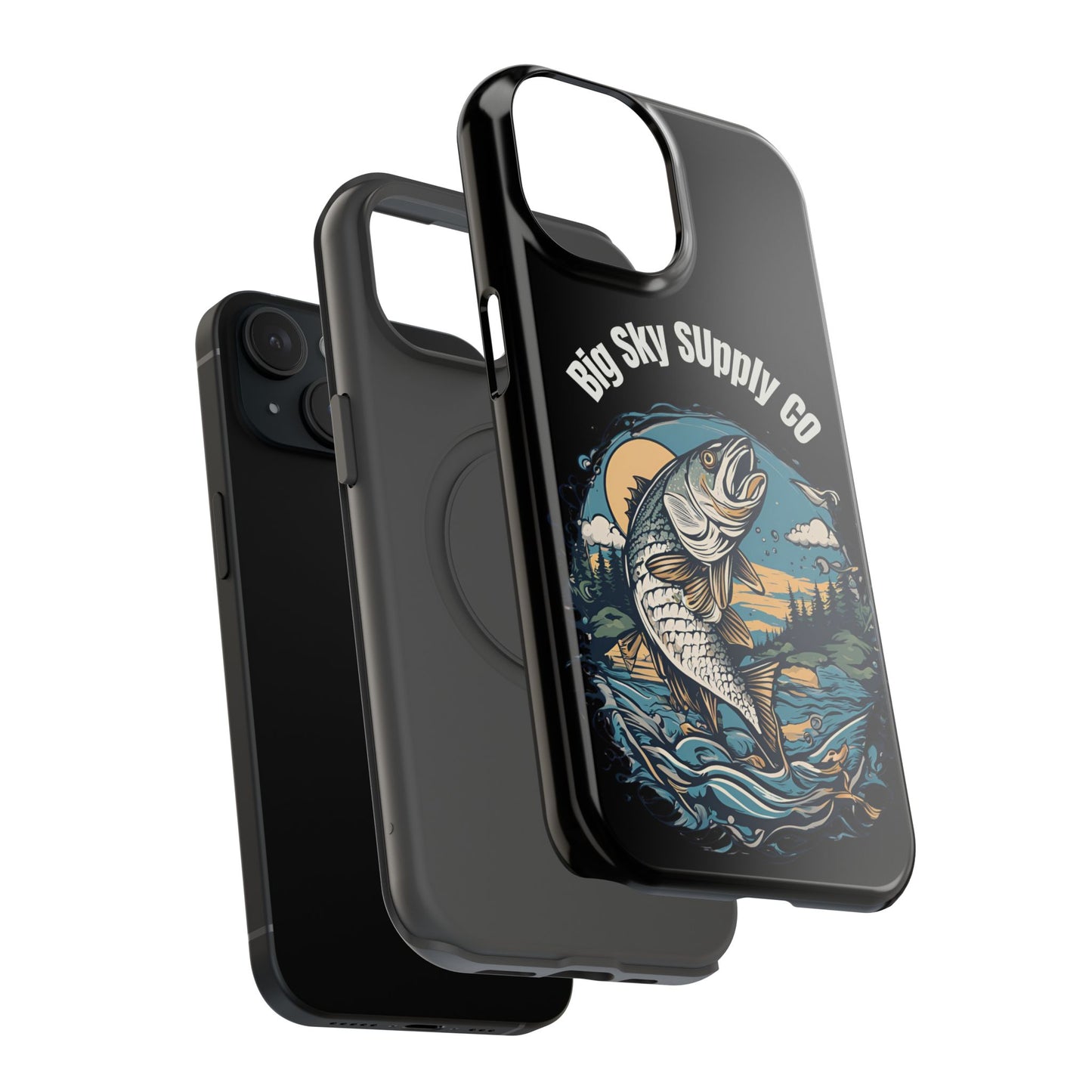 Big Sky Supply Co. Trout jumping out of water phone case