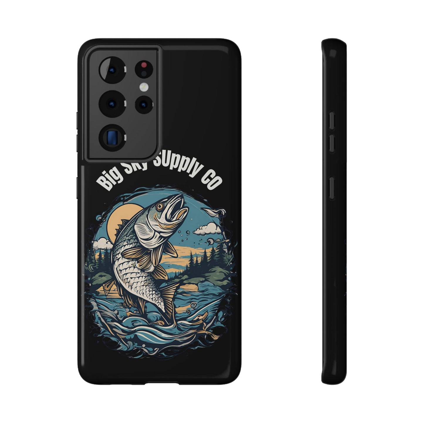 Big Sky Supply Co. Trout jumping out of water phone case