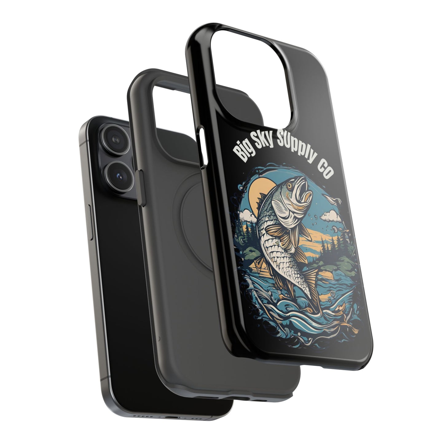 Big Sky Supply Co. Trout jumping out of water phone case